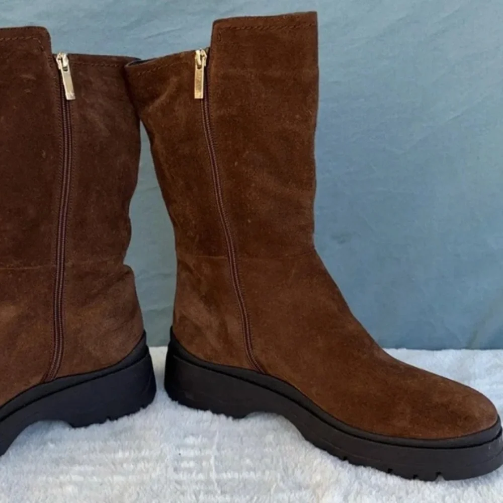 AQUATALIA SARINA SUEDE SIDE ZIP BOOTS BROWN